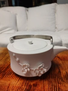 Teavana Orchid Teapot Bisque Porcelain White - Picture 1 of 5