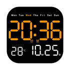 Led Large Digital Wall Clock Remote Control Temperature Date Week Display Adjust
