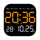 LED Large Digital Wall Clock Remote Control Temperature Date Week Display Adjust