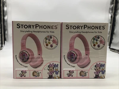 2X STORYPHONES Storytelling HEADPHONES for KIDS, Disney Bundle w/ Stories Pink *