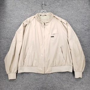 VINTAGE Members Only Jacket Men 4X Big Khaki Full Zip Bomber Windbreaker 90s - Picture 1 of 12
