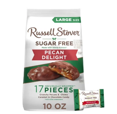 Doces de chocolate RUSSELL STOVER Sugar Free Pecan Delight, 10 oz. bolsa - Imagem 1 de 4