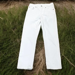 Levi's Strauss Women 501 Original Button Fly Cropped Jeans 25x26 White, Red Tag - Picture 1 of 7