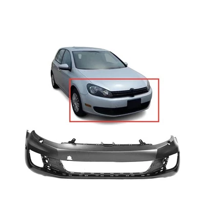 Bumper Cover Fascia for 2010-2014 VW Volkswagen Golf Front Primed - Image 1 of 4