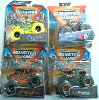 MONSTER JAM 黑色珍珠,狼头,坏习惯,蓝色雷声 批量,全新 — 第 1/4 张图片