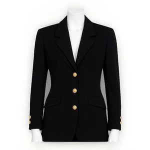 Vintage 1990s - Genevieve Collection - Women’s Blazer - 100% Wool & Gold Buttons - Picture 1 of 17