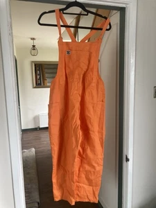 Lucy And Yak Bright Orange Organic Cotton Dungarees Size 12 - Picture 1 of 9