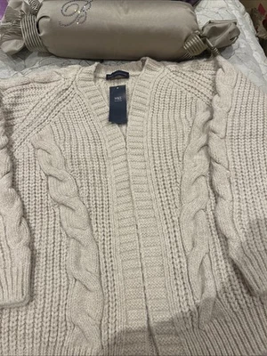 Ladies Cardigan M&S oatmeal beautiful chunky soft XL (24) - Image 1 of 4