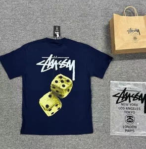Stussy Navy Blue Cotton Fashion Dice T-shirt - Picture 1 of 4