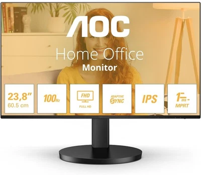 AOC 24B3HA2 Monitor 23.8" FHD 1920x1080 IPS VGA HDMI Adaptive Sync 100Hz 1ms - Bild 1 von 4