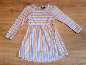 Yellow Blue Pink Striped Long Sleeve Dress Girls Size 4T - Picture 1 of 4