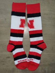 Nebraska Cornhuskers Women's Fuzzy Stretch NCAA Crew Team Socks Medium - Picture 1 of 1