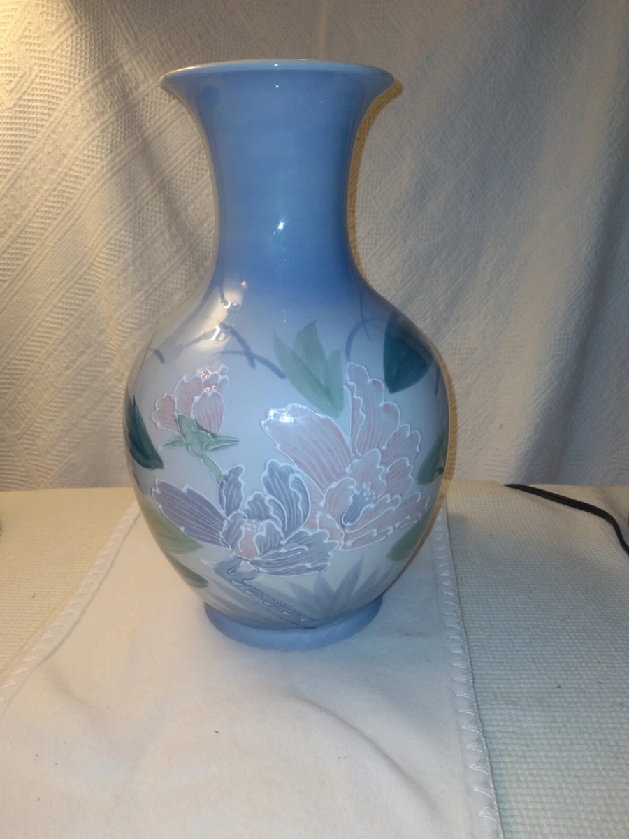 蓝色瓷缸花瓶| eBay