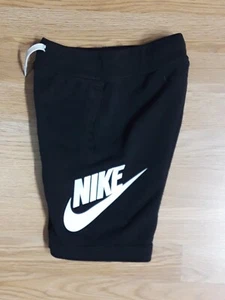 VINTAGE Nike Youth 6 Medium Black Fleece Casual Activewear Shorts 5-6 Years - Picture 1 of 7