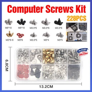 228PCS Computer PC Screws Kit Case Motherboard For CD-ROM Hard Disk Repair Tool - Picture 1 of 12