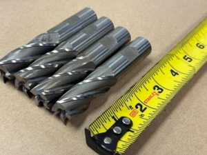 LOT OF 4: 25/32" HSSX-V2 CNC SQUARE END MILL, 4 FLUTE, 4-1/8" OAL, ITEM A - Picture 1 of 12