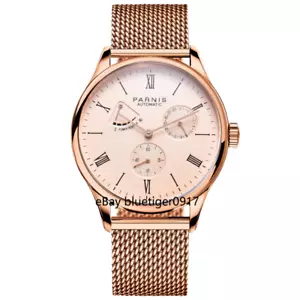 Reloj automático PARNIS movimiento de reserva de energía 42 mm para hombre relojes de pulsera clásicos - Imagen 1 de 5