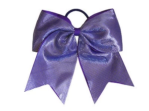 NEU "SPARKLE DOTS Purple" Cheer Bow Pferdeschwanz 3" Band Haarschleifen Cheerleading - Bild 1 von 1