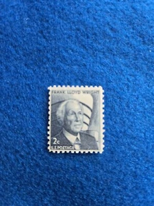 1965 Frank Lloyd Wright 2 Cent US Postal Stamp Blue/Gray - Rare Vintage (#1) - Picture 1 of 2