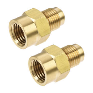 Brass Pipe fitting, 1/2"-20UNF Flare Male to 1/4NPT Female Thread, 2Pcs