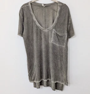 Free People We The Free Rising Sun T-Shirt U-Ausschnitt distressed grün Small S - Bild 1 von 10