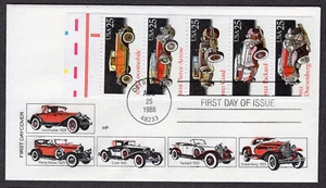 1988 25c Classic Automobiles (Scott 2385a) BP/5 - Farnam FDC NM687 - Picture 1 of 1