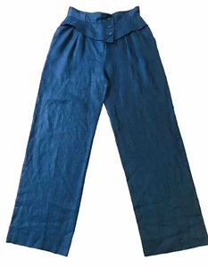 ROBIN GARLAND Vintage High Waisted 100% Pure Linen Loose Fit Trousers Ladies 10 - Picture 1 of 8