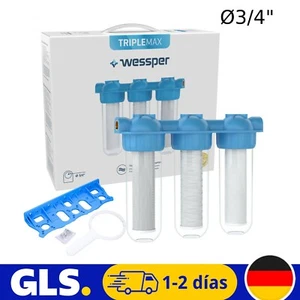 Sistema de filtración de agua de 3 etapas de 10 pulgadas bomba de pozo 3/4 - Imagen 1 de 5