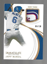 Jeff McNeil 2019 Panini Immaculate Collection Swatches Laundry Tag 6/10 ⚾