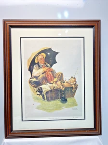 RARE Vtg Jim Davis (Garfield) & Norman Rockwell (Man At Sea) Framed & SIGNED #14 - Picture 1 of 16