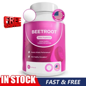 Beetroot Capsules Dietary Supplement'30DaySupply,1300MG Per Serving-60PCS - Picture 1 of 11