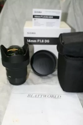 14mm F1.8 SIGMA ART DG HSM PRIME LENS for NIKON NEW in FACTORY BOX,COVER & CASE - Image 1 of 3