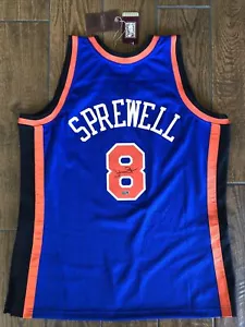 Latrell Sprewell New York Knicks Signed Blue M&N Jersey Autographed Steiner XL - Picture 1 of 10