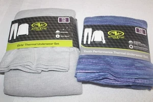 2pk Athletic Works Girls Thermal Underwear Sets Sz XXL (18) Purple / Grey - Picture 1 of 9
