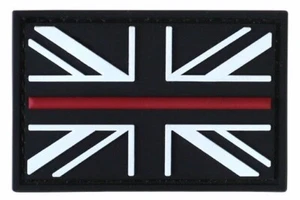 RED LINE UNION JACK PATCH UK FEUERWEHR FEUERWEHR KLETTABZEICHEN - Bild 1 von 2