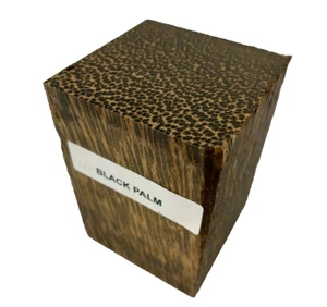 "Tapón de botella de palma negro giratorio en blanco tallado bloque de madera 1-1/2""x1-1/2""x3" - Imagen 1 de 4