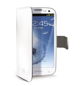 Housing type book cell wall for Samsung Galaxy S III/S3 Neo, PU leather, white - Foto 1 di 3