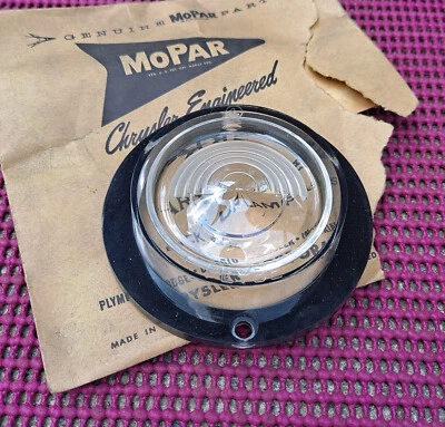 NOS MoPar 1956 Plymouth Savoy Belvedere Fury Plaza BACK-UP LAMP LENS 1648915 - Image 1 of 2