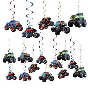 Monster Truck Hanging Swirls Set 25PCS Monster Truck Birthday Party Hanging D... - Picture 1 of 4