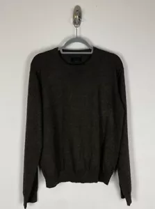 Nicole Farhi Crewneck Wool Blend Sweater Size Medium Men Black Gold Metallic - Picture 1 of 10