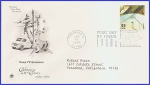 USA5 #3190f ADDR PCS ARTCRAFT FDC Televisore via cavo anni 80 - Foto 1 di 1