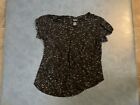 Rue 21 Women?S Black & White Round Neck Speckled T-Shirt Preowned