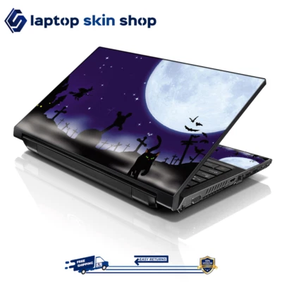Laptop Skin Sticker Decal Cover for Notebook Macbook Night Graveyard 13-16 inch - Image 1 of 4