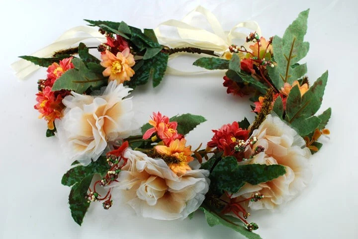 Diadema de flores corona corona corona para niñas - CR1010 Foto 1 de 1