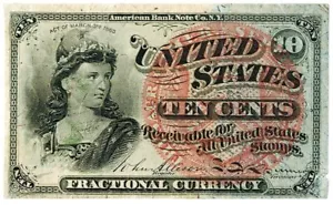 1863 4th Issue 10 Cent Fractional Currency ☆☆ Fr. 1258 ☆☆ Great Collectible - Picture 1 of 2