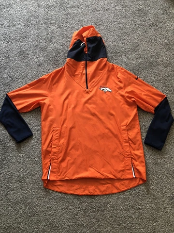 Nike Denver Broncos Half Zip Sideline Hoodie Mens XL Cover