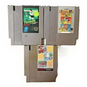 NES 3 Game Lot Tennis Super Mario Bros Duck Hunt Track Track & Field WORKING - Picture 1 of 19