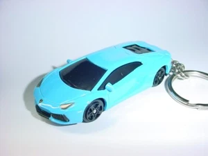 HOT 3D BLUE LAMBORGHINI AVENTADOR CUSTOM KEYCHAIN KEY CHAIN keyring maisto - Picture 1 of 3