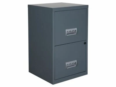 2 Drawer Filing Cabinet Pierre Henry A4 Steel Lockable - Granite - QUALITY