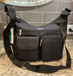 BAGGALLINI Everyplace Bag Embossed Black Cheetah MEB150B0002 MSRP $85 NWT - Picture 1 of 6